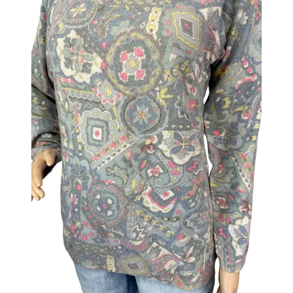 The Limited Italian Lambswool Blend Vintage Sweater Paisley Size M - Picture 8 of 10